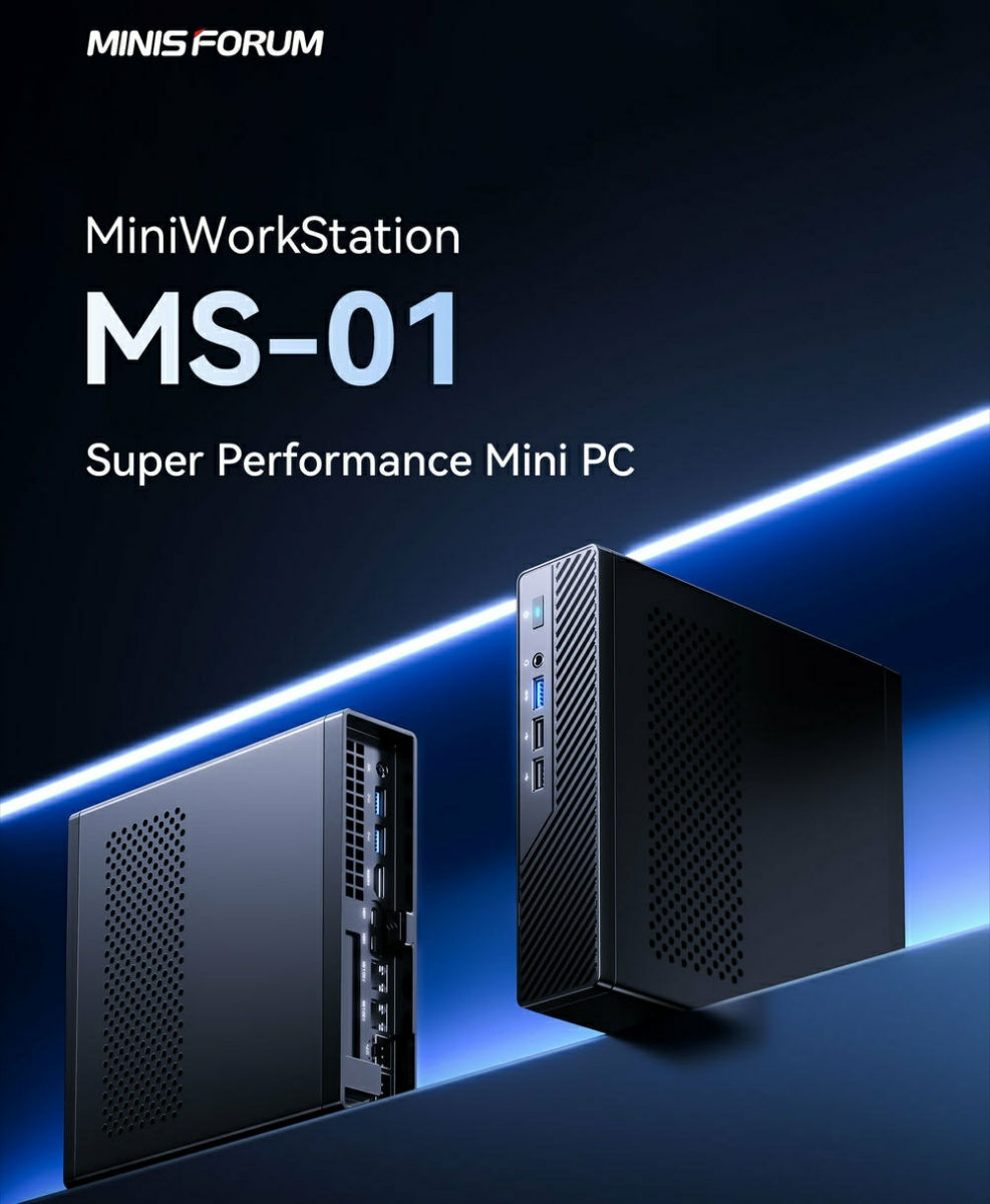 Mini PC i9 13900H / Mini Workstation Minisforum MS - 01 / MiniPC MS-01 MS01 Nou Sigilat foto 2