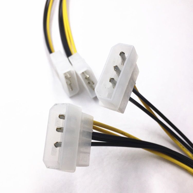 ID-184: Dual 4 Pin Molex to 8 Pin PCI-E Power Cable Adapter Connector - 2 x MOLEX на 1 х 8 Pin foto 4