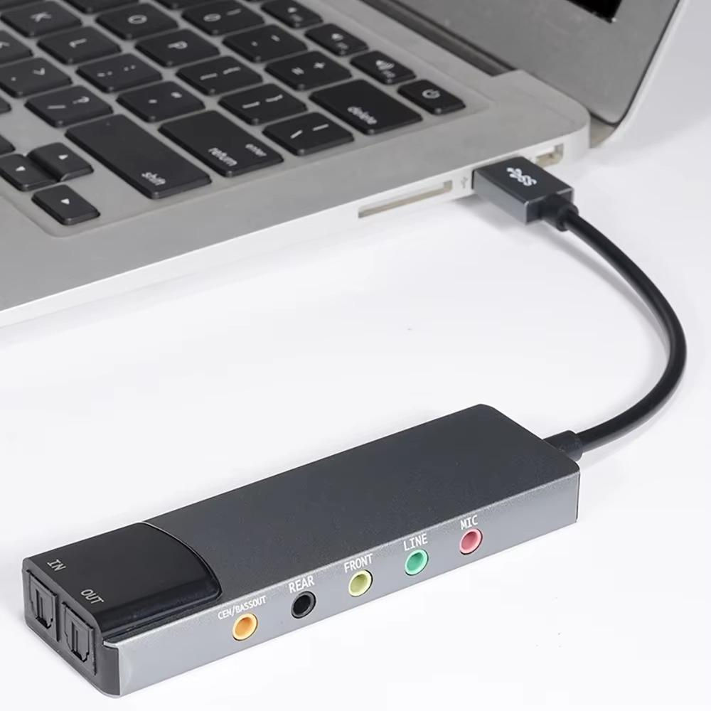  Внешняя звуковая карта USB, оптоволоконная звуковая карта spdif, адаптер для наушников  фото 1