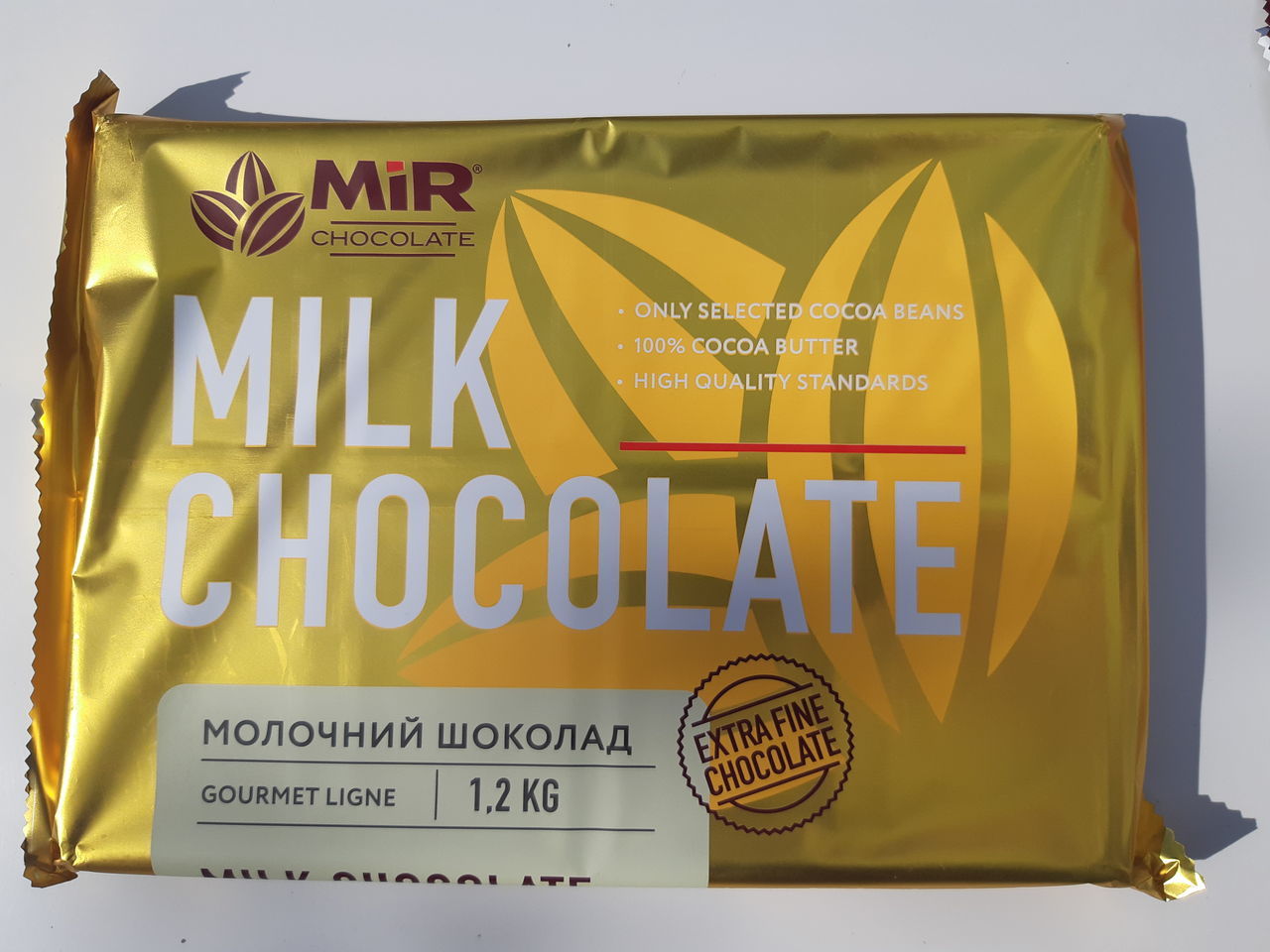 Шоколад Натуральный в плитках на 1,2кг от компаний MIR Chocolate
