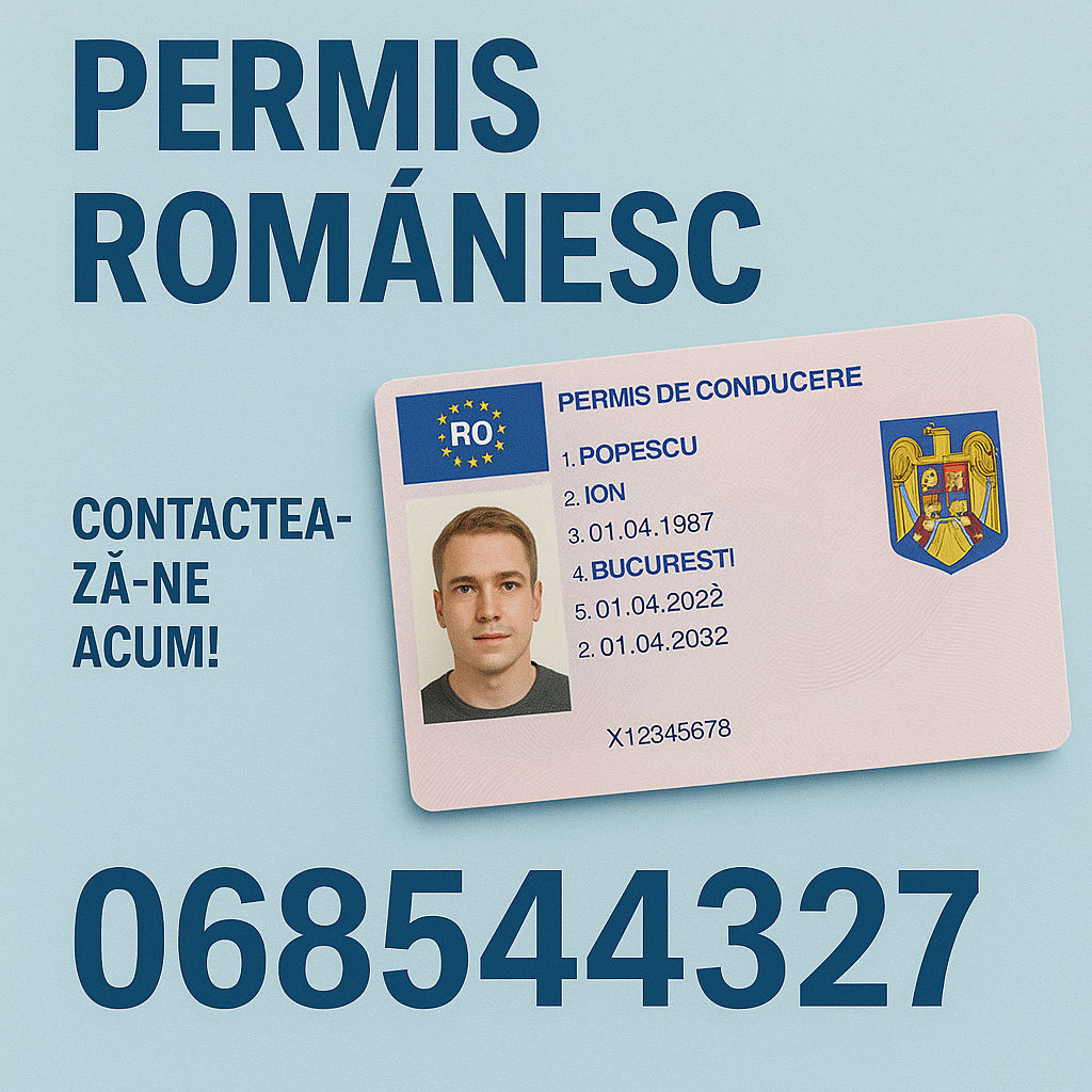 Permis Romanesc la urgenta 7 zile !!Atestate CPC,CPI,ADR, Permise TIR!!! foto 1