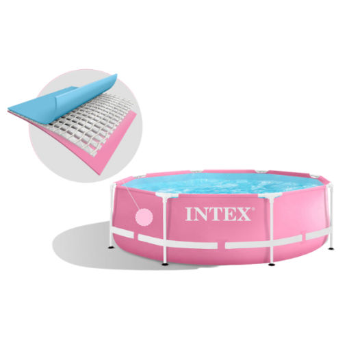 Intex Бассейн Pink Metal Frame 244х76 см, 2843 л, металлический каркас фото 6