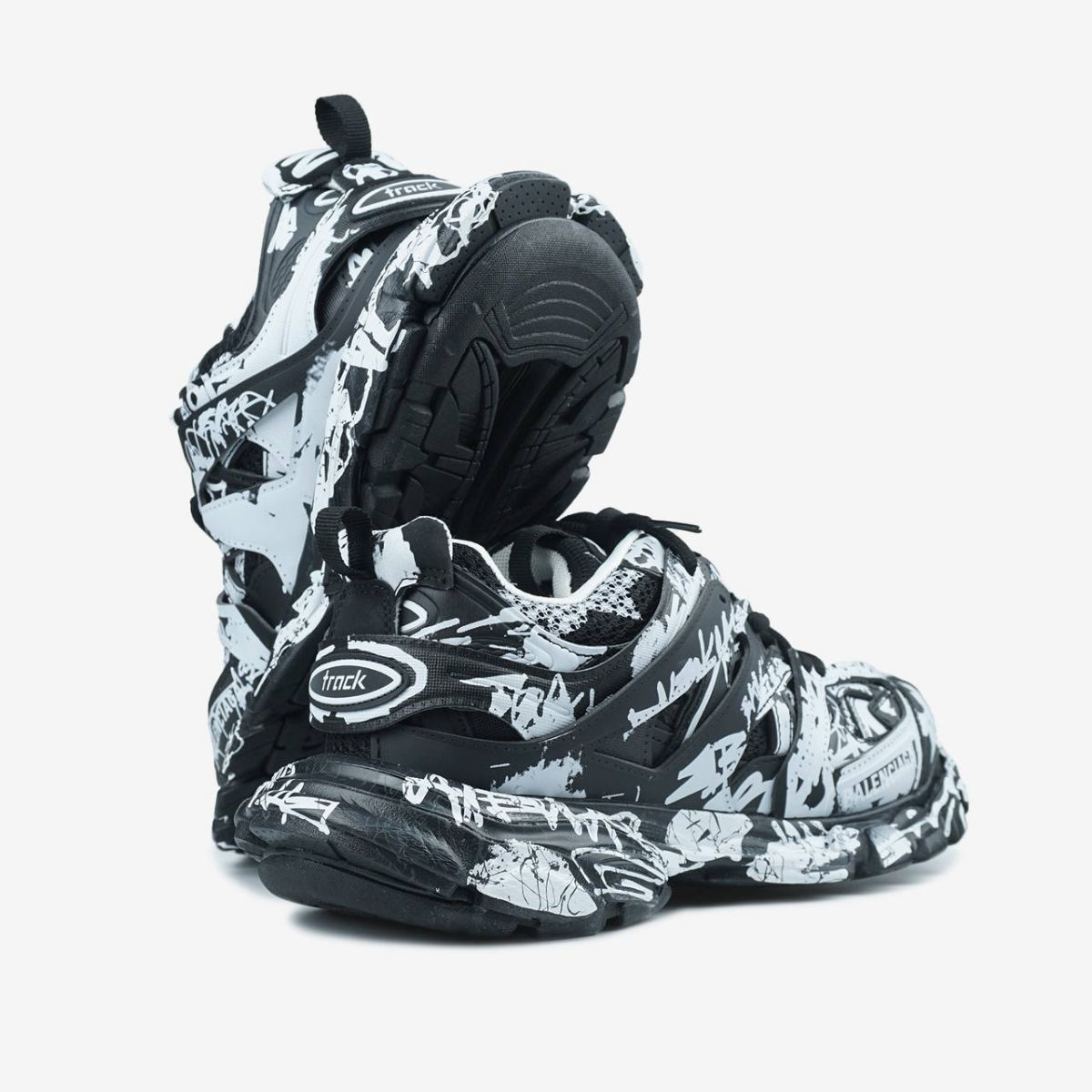 Balenciaga Track Graffiti Black/White Unisex foto 5