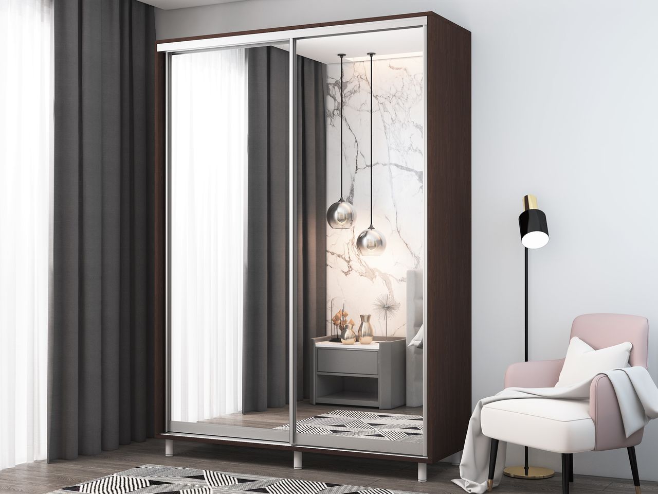 Dulap-cupe m-lux aron s 1200 2226 wenge foto 0