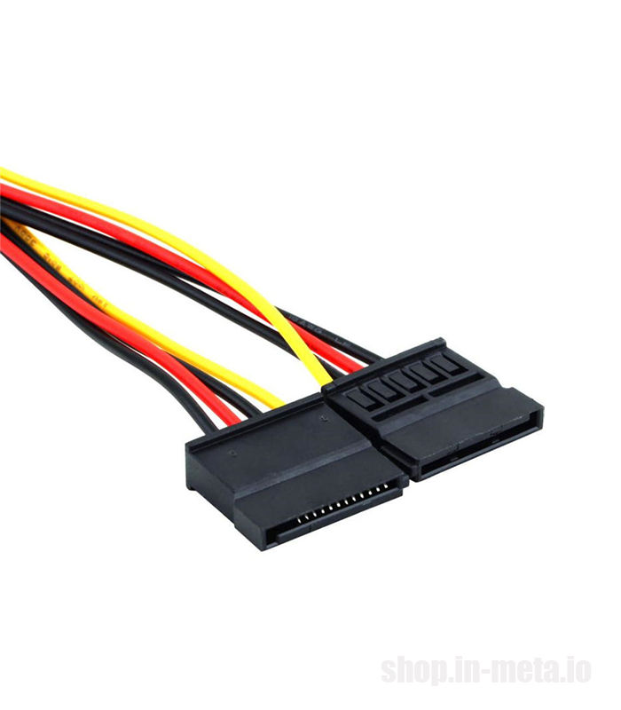 PSU Power Adapter 4pin IDE Molex Male to 2 SATA (Dual SATA) 15 Pin Female foto 2