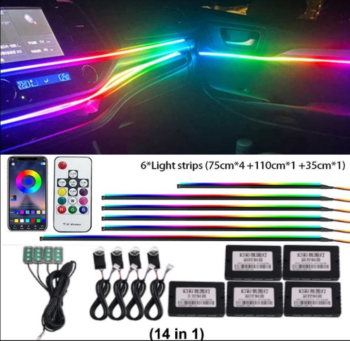 Led Ambient Light! Lumini Ambientale LED interior RGB! Control prin Bluetooth! foto 5