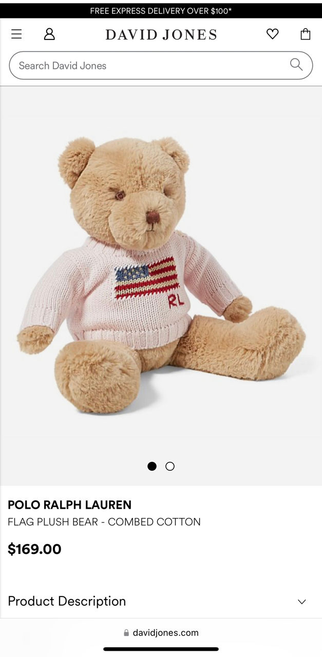Продам нового мишку Teddy от Ralph Lauren . 100 % оригинал фото 1