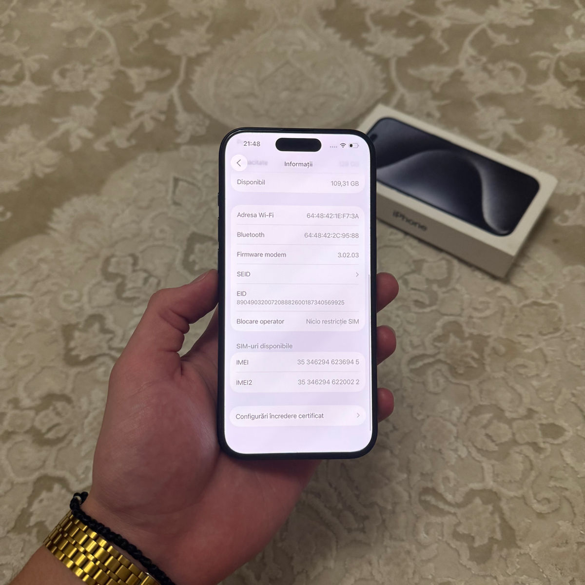 iPhone 15 Pro 128GB Blue Titanium foto 9