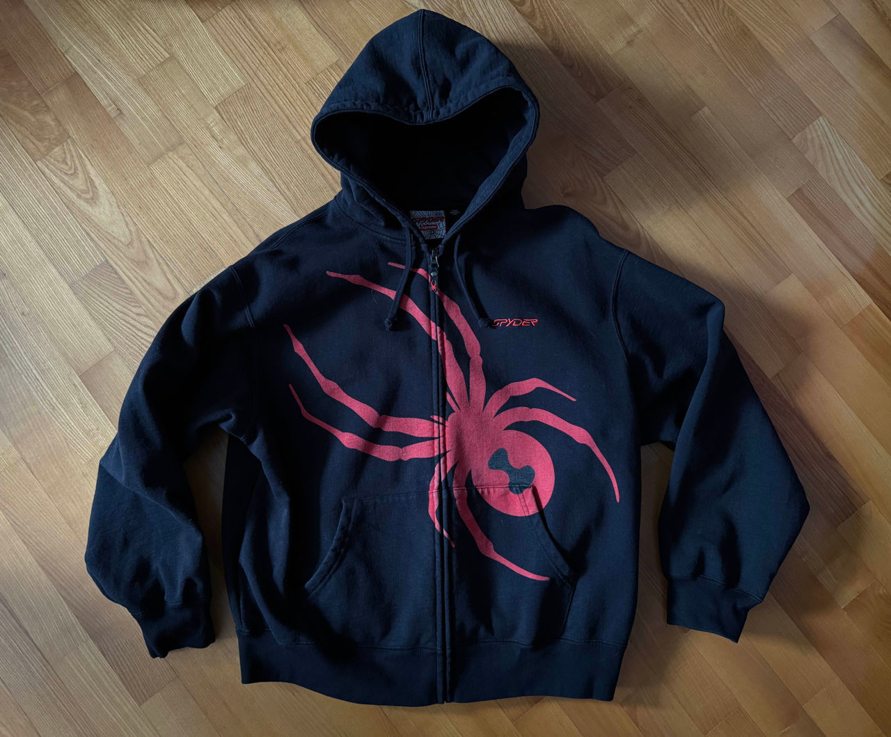 Supreme Spyder Zip Up Hooded Sweatshirt Black Supreme Spyder Zip Up Hooded Sweatshirt Black