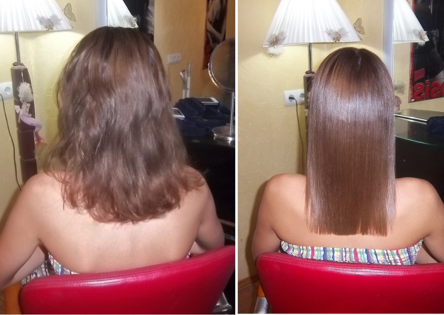 Кератин на тонкие волосы до и после фото