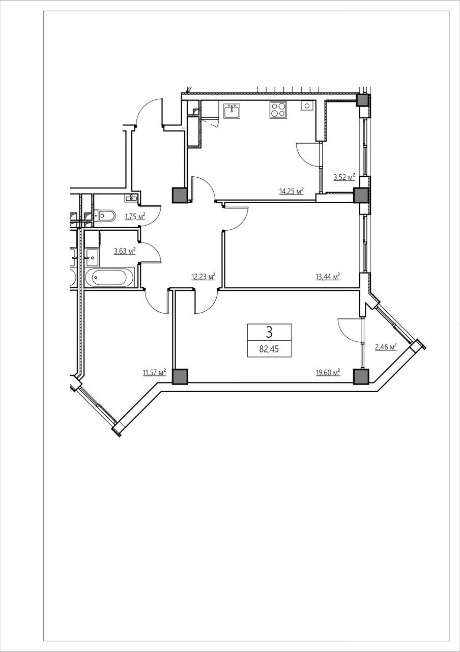 Apartament cu 3 camere,  Centru,  Stăuceni,  Chișinău mun. foto 12