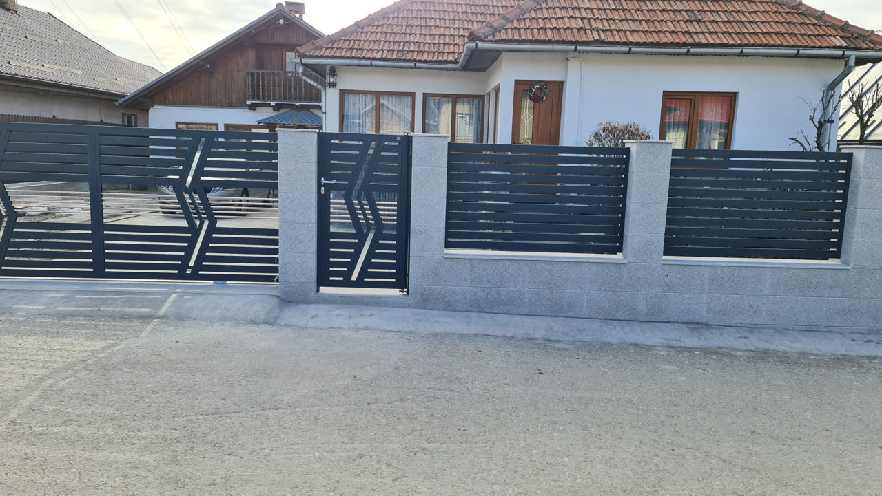 Gard modern din profil orizontal zincat 3D !!! foto 7