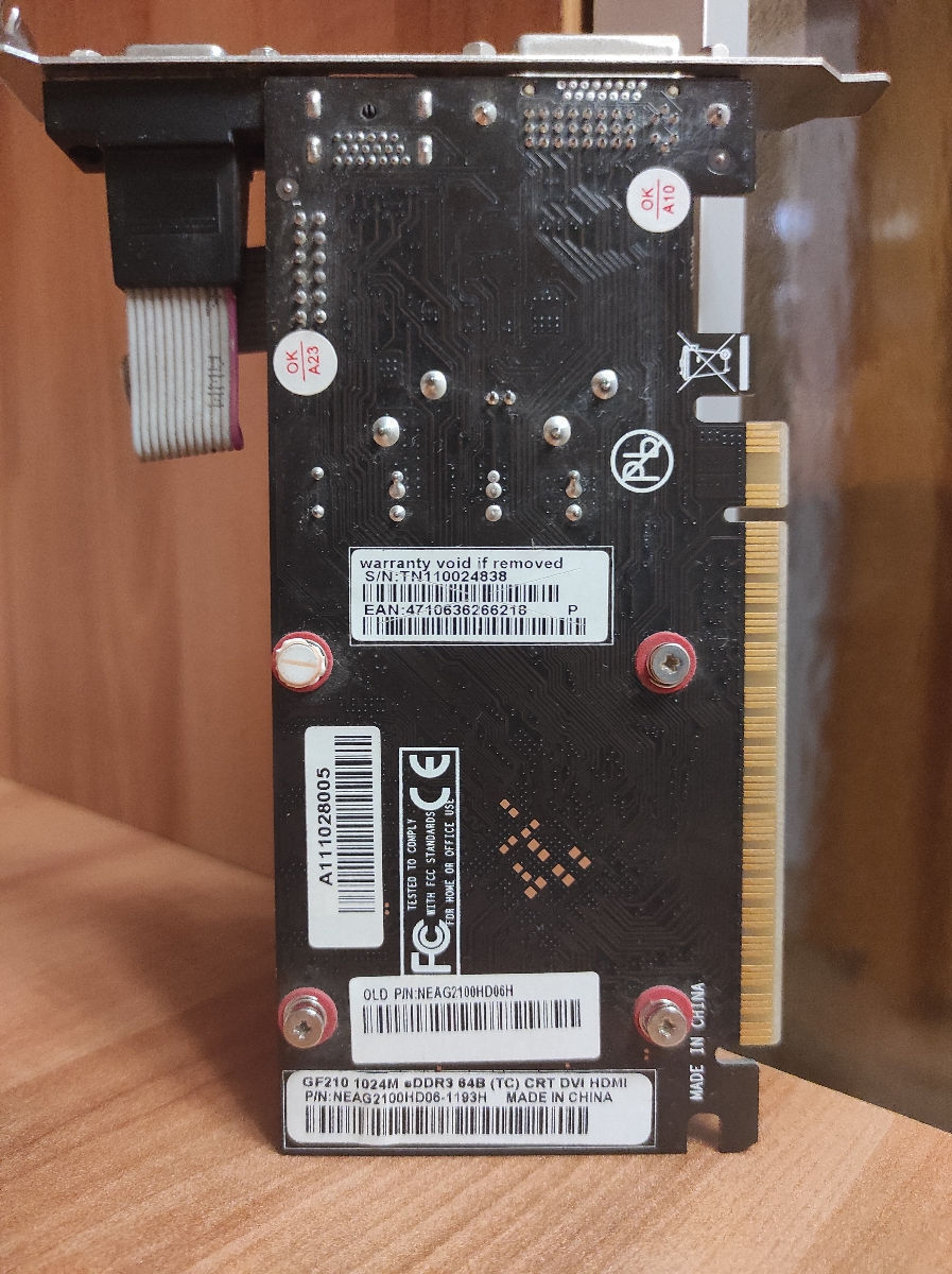 Видеокарта Nvidia GeForce 210, 1GB GDDR3 64bit VGA DVI HDMI фото 1