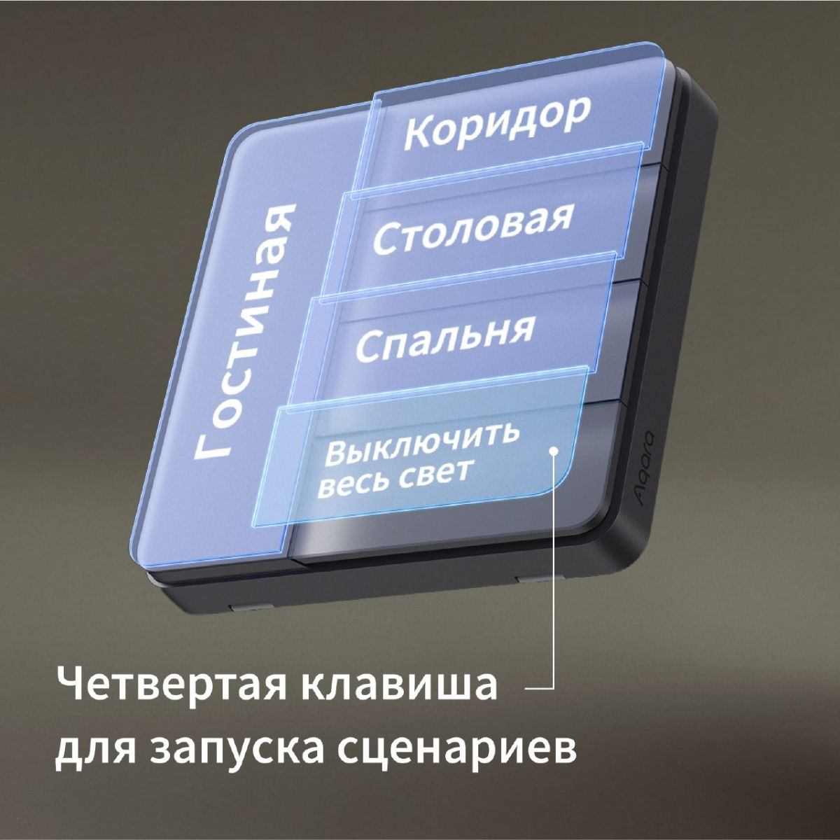 Умный настенный выключатель Aqara Z1 Pro (четверной переключатель, черный) фото 2