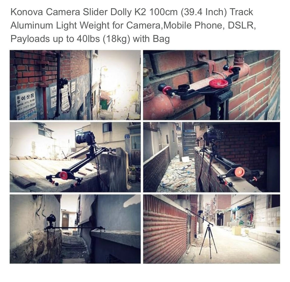 Konova K2 camera slider kit 100cm / Legs/ Bag - Excellent condition foto 5
