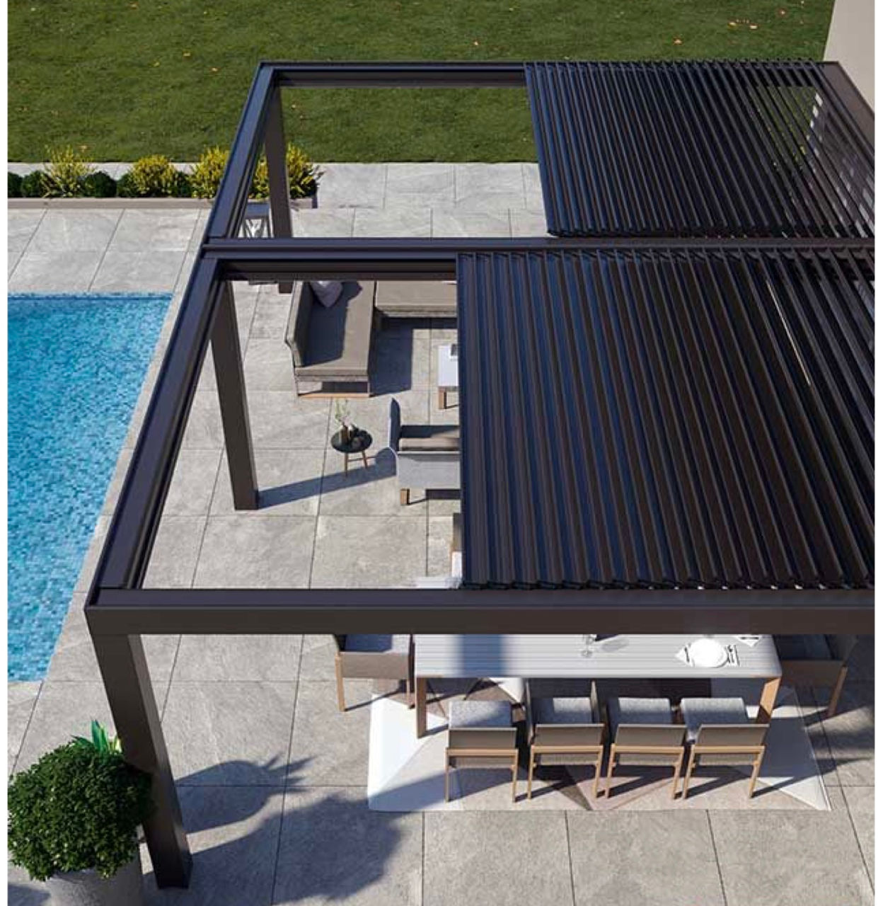 Pergole bioclimatice și retractabile producem la comandă și stoc disponibil foto 0