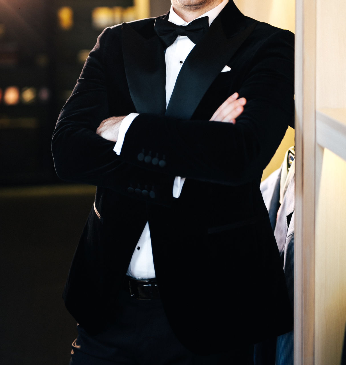Papion elegant din matase neagra - black silk butterfly bow tie (viggo) foto 7