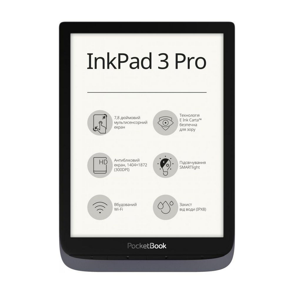 Pocketbook Ink Pad 3 Pro, Metallic Grey, 7,8" E Ink Carta (1404X1872)