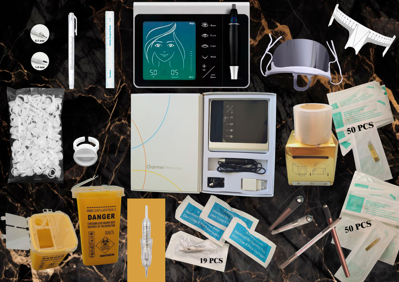 Aparat/ masina pentru tatuaj permanent cu functie Dermapen. Ace microblaiding si accesorii фото 8