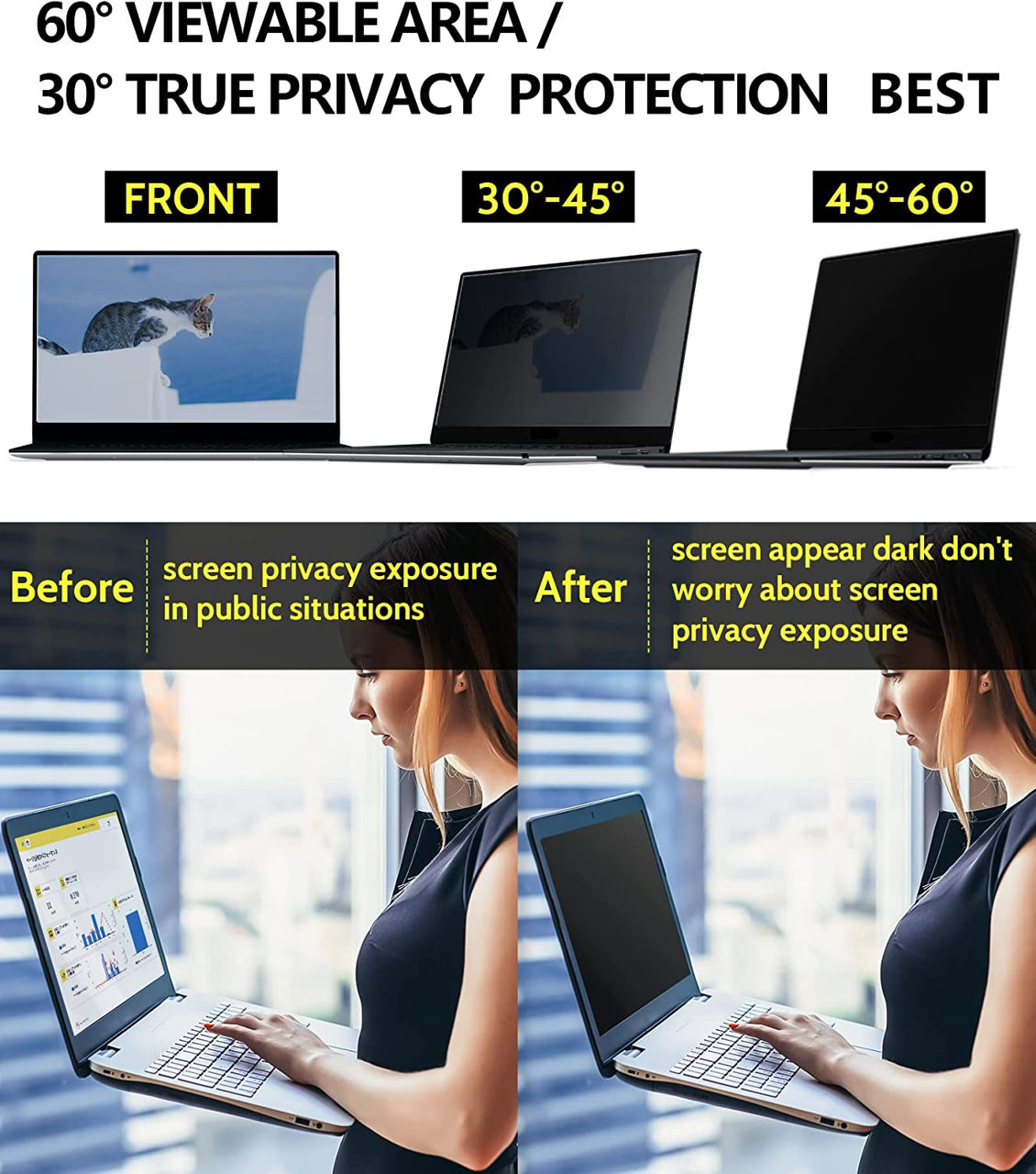 Laptop Privacy Screen 14 Inch  Screen Protector macbook dell acer asus foto 5