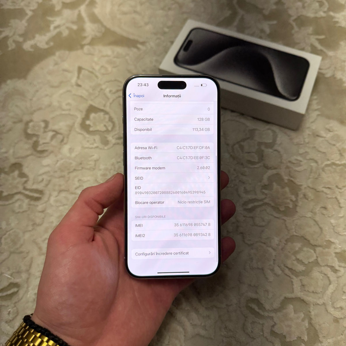 iPhone 15 Pro 128GB White Titanium foto 9