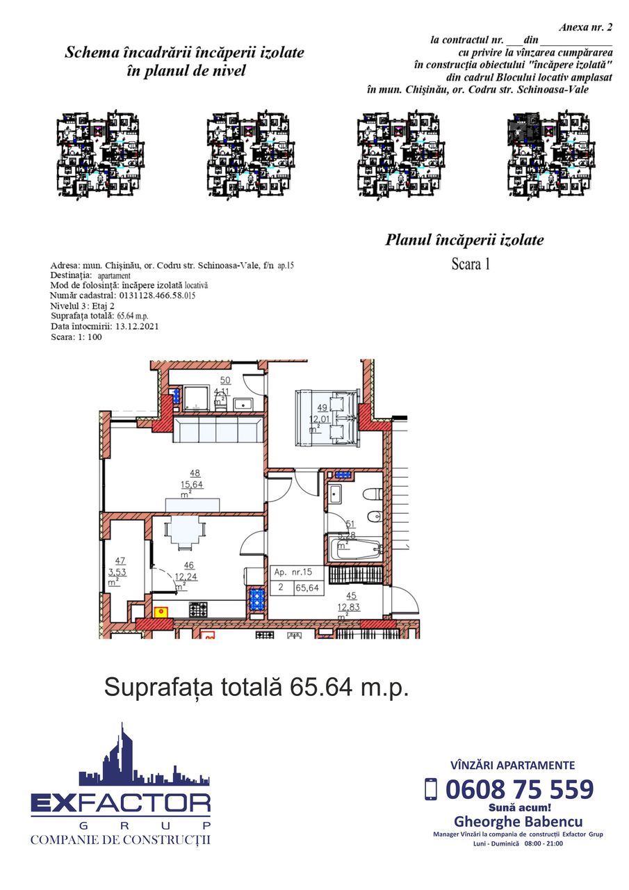 Apartament cu 2 camere, 65 m², Centru, Codru, Chișinău mun. foto 2