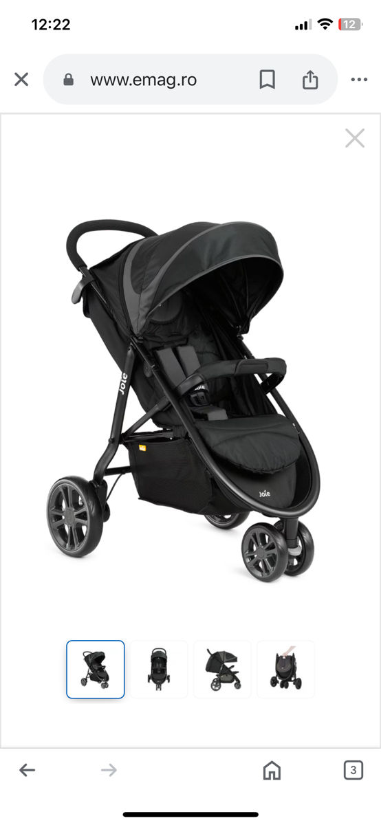 Cărucior copii Sport Joie Litetrax 3  Midnight Negru foto 3