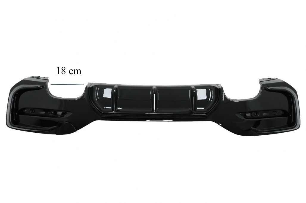 Difuzor Bara Spate Evacuare Dubla Negru Lucios compatibil cu BMW Seria 1 F20 F21 LCI (2015-2019) foto 3