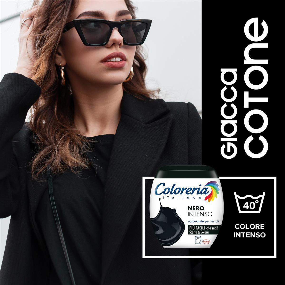 Coloreria Italiana Nero Intenso vopsea pentru materiale textile, culoare Negru, 350 g foto 1