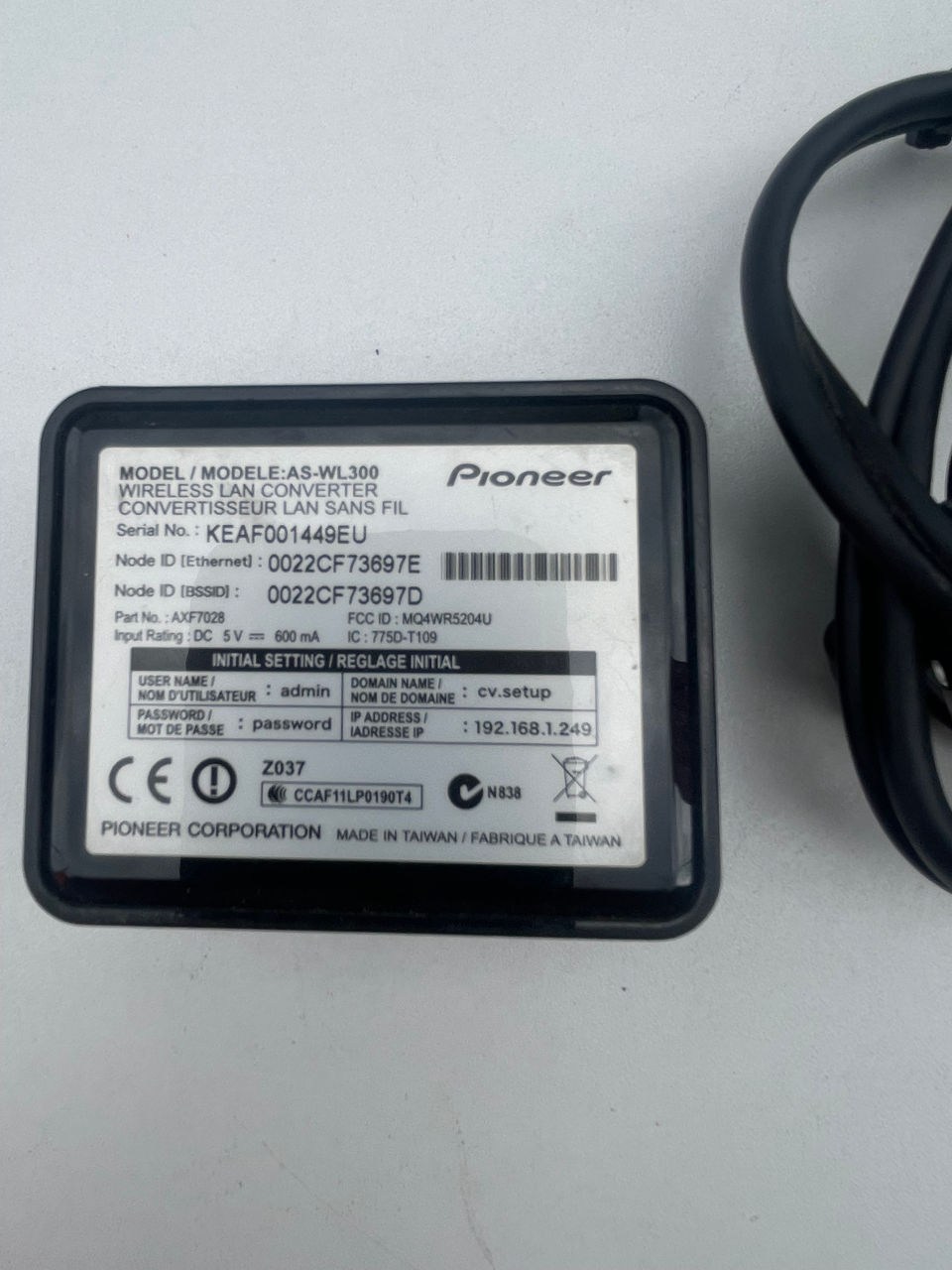 Адаптер Pioneer AS-WL300 foto 1