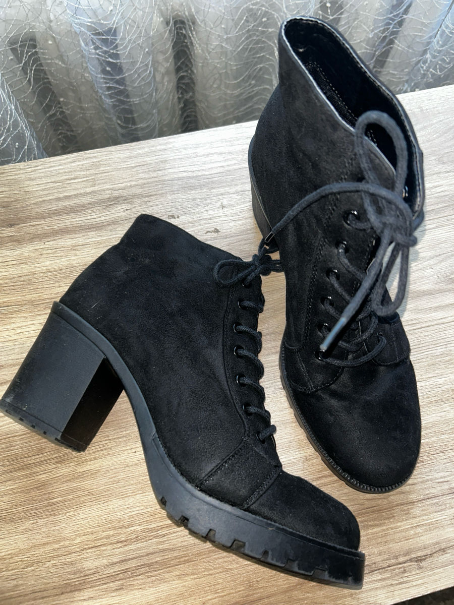 Botine negre (piele întoarsă)  фото 0