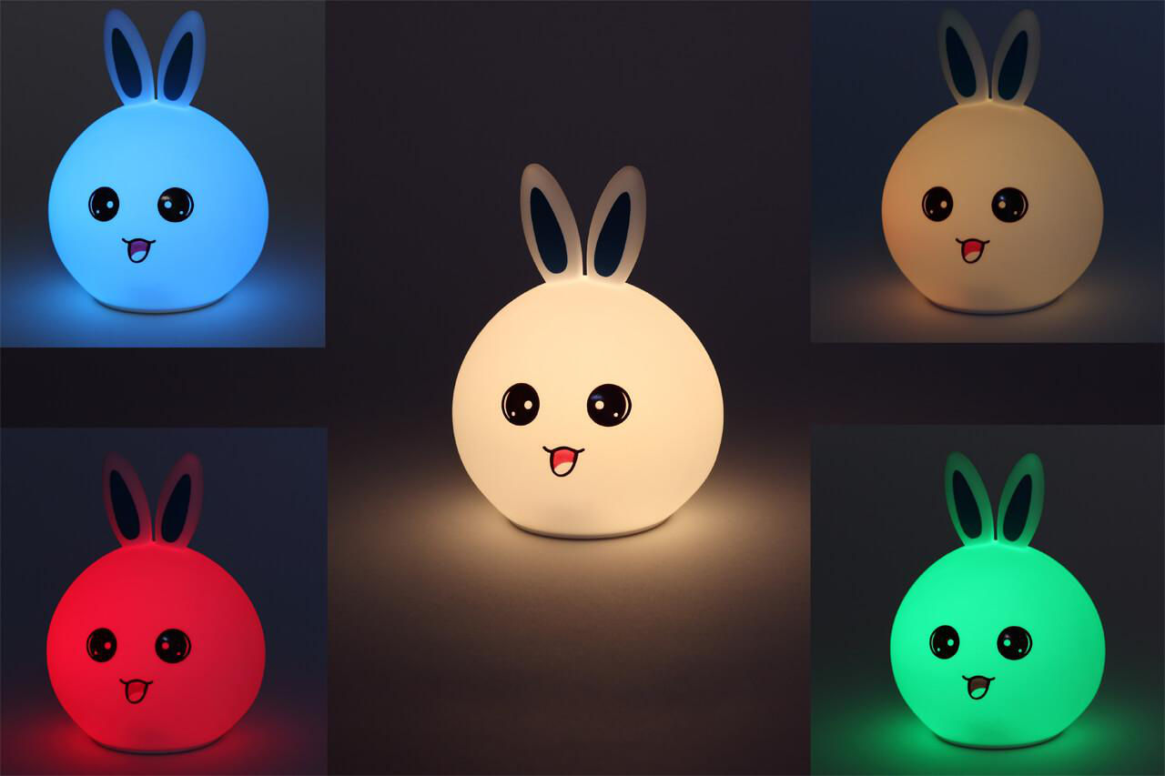 Силиконовый  LED ночник в форме зайчика фото 6