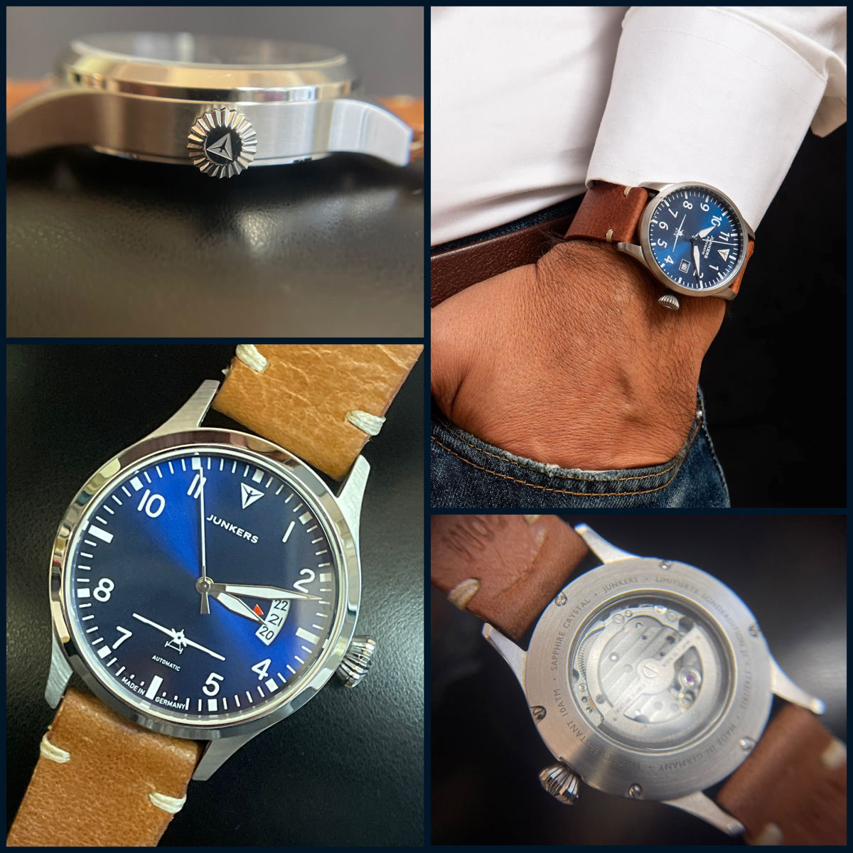 Junkers J1 Pilot 40mm Наручные часы из Германии механика DE 499€ Swiss Watch Ceas de mana Breitling фото 1