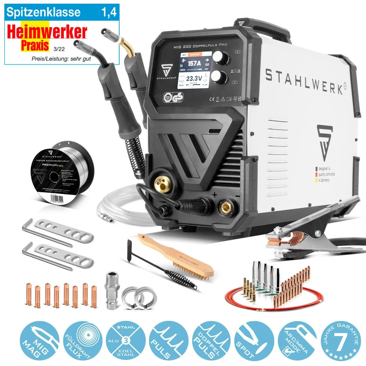 Полуавтомат Stahlwerk MIG MAG 200 Double Pulse Pro foto 11