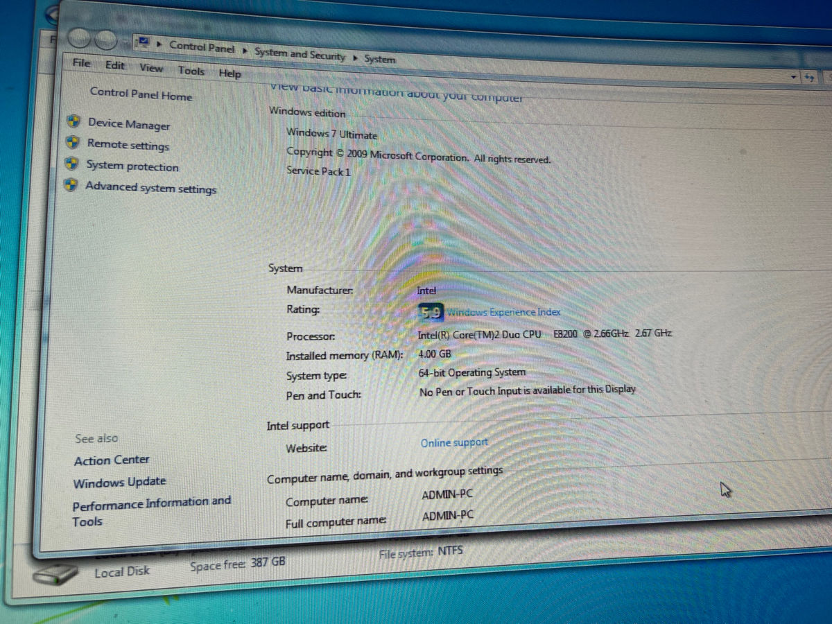 PC Intel Core 2 Duo CPU