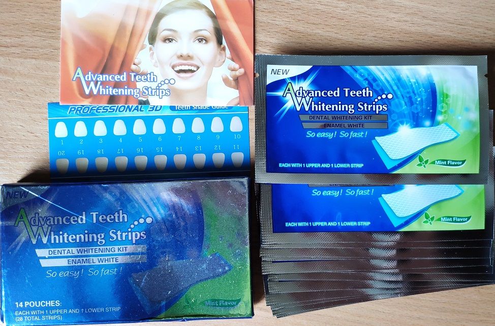 Гелевые полоски для отбеливания зубов - Advanced Teeth Whitening Strips.