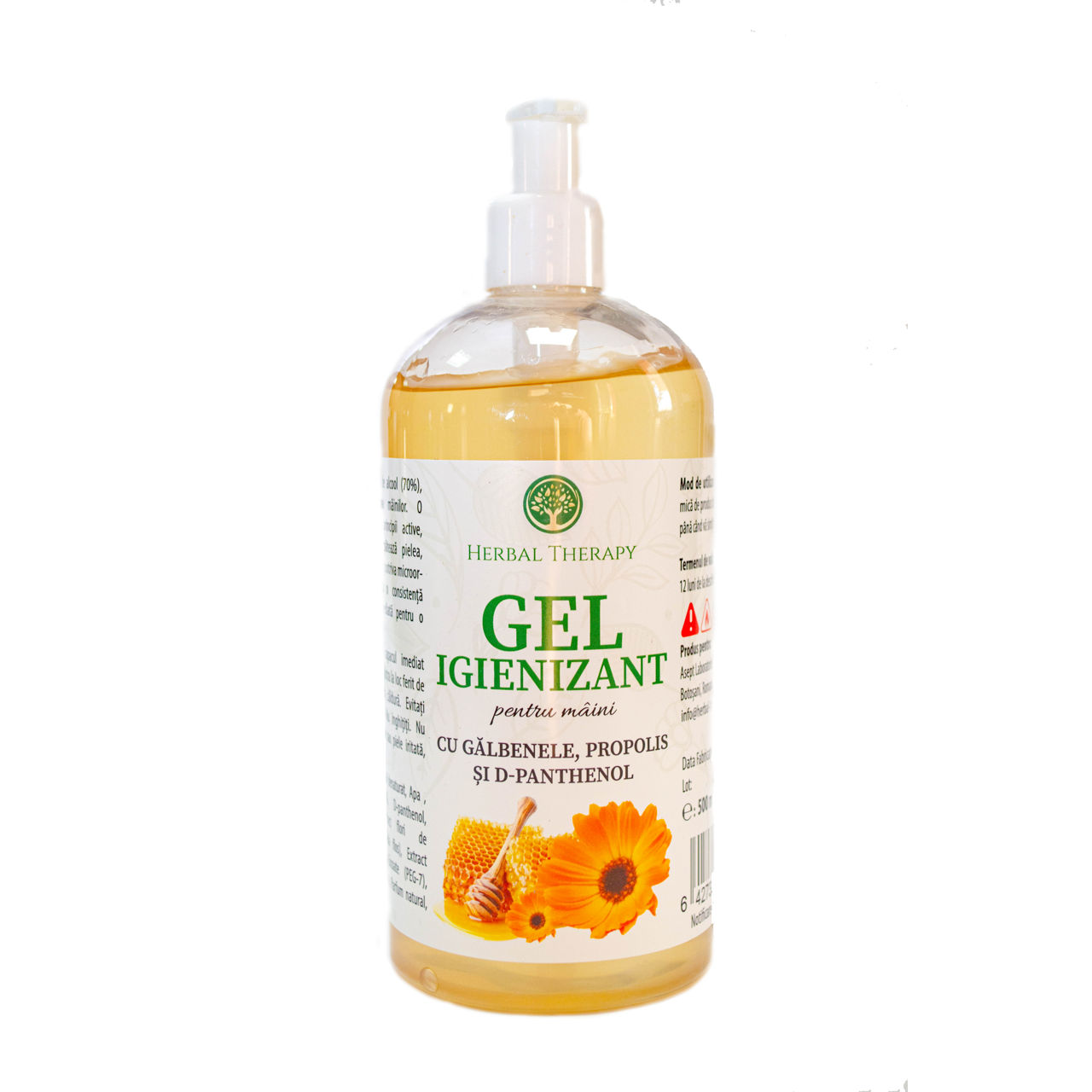 Gel igienizant pentru mâini cu extract de Gălbenele 500ml (70% Alcool) foto 0