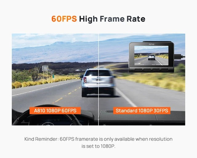 Xiaomi 70 mai A810 4K HDR dual cam + hardwire kit, tot original cu garantie! foto 4