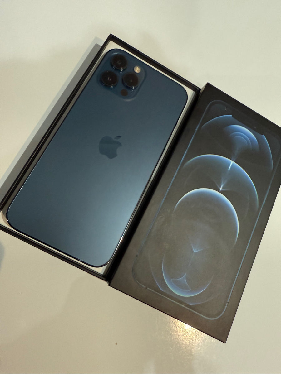 Продаю IPhone 12 Pro Max 265GB (Pacific Blue). Коробка и шнур зарядочный в наличии. фото 5