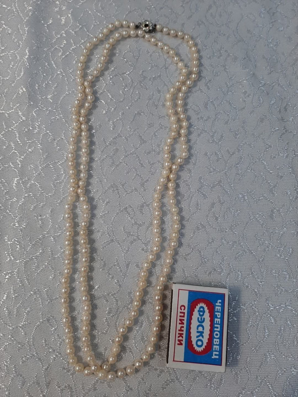 Colier Perle  Naturale Vintage Italia Foarte superb si finuț. Lungimea totala 122cm.  foto 3