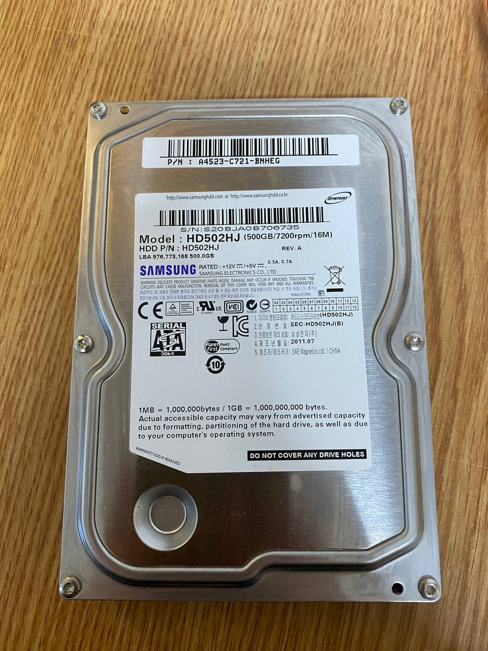 Hard Drive Samsung Hd502 USED, Hard Disk, SAMSUNG, HD502HJ