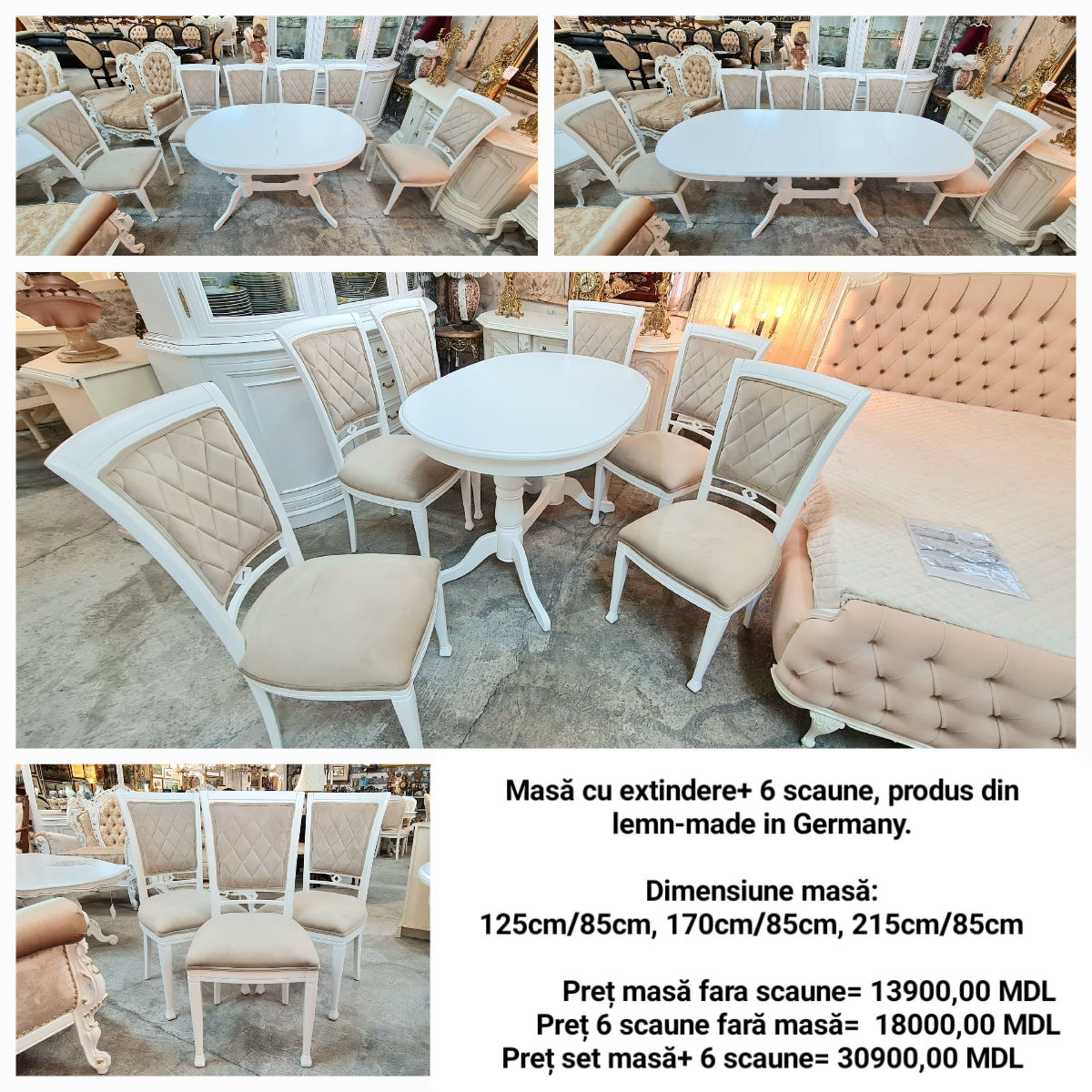 Masa+scaune, produs din lemn made in Germany,Italy,France. foto 3