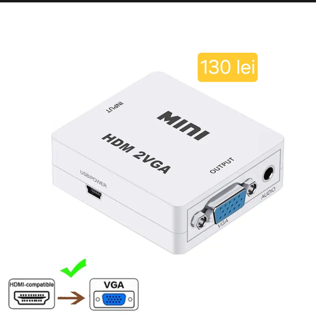 Адаптеры HDMI-DP-DVI-D - VGA-usb Type C-RCA -Mini DP-PS2/WII foto 2