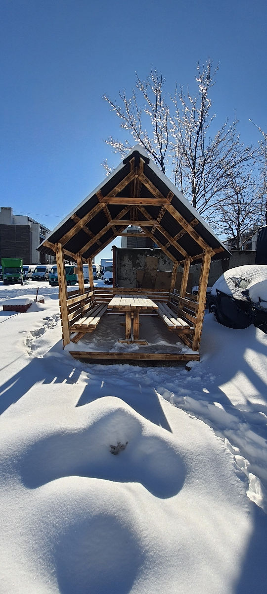 Reduceri - Foișor din lemn pentru grătar la 8 -12 persoane. Беседка барбекю в сборе Скидка !!! foto 13