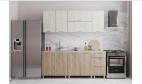 Bucatarie ML Mobila Jazz2 m alb/craft gri/craft alb.. foto 0