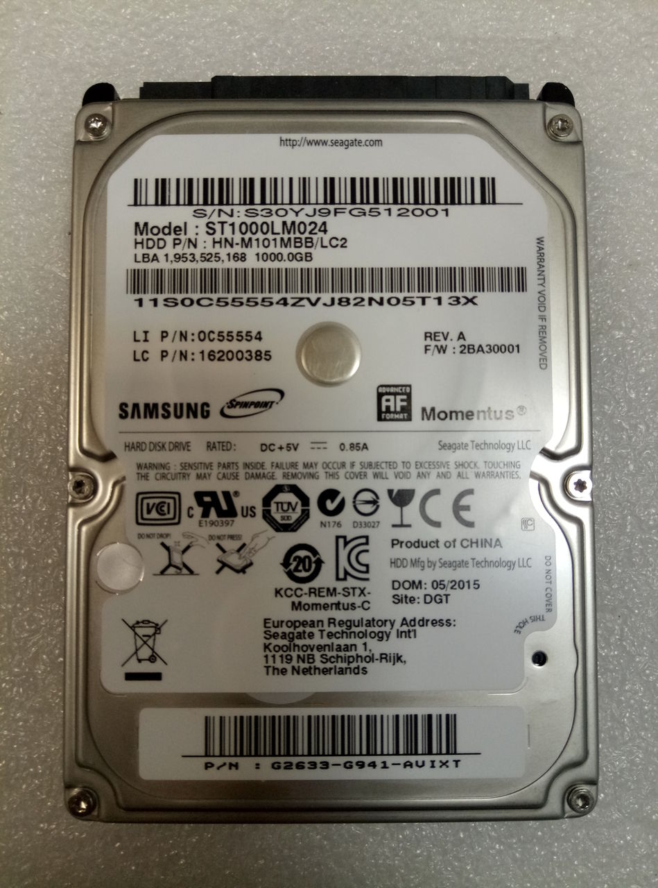 HDD 1 Tb 2,5 для ноутбука