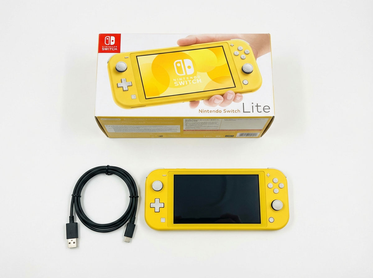 Nintendo Switch Lite Yellow — Ca nou, set complet cu cutie originală