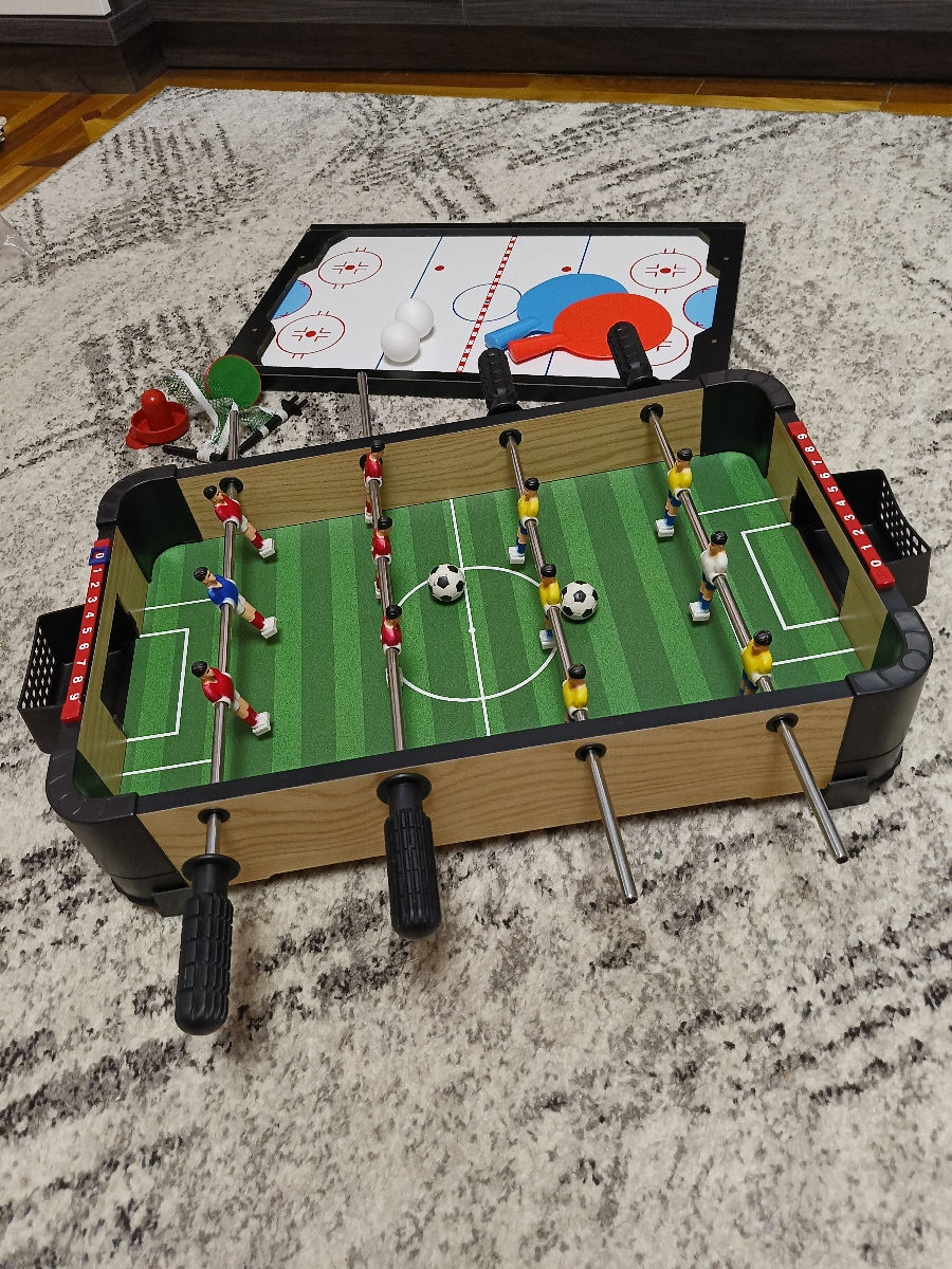 Joc de masă 3 în 1 fotbal,hockey, tenis de masa foto 0