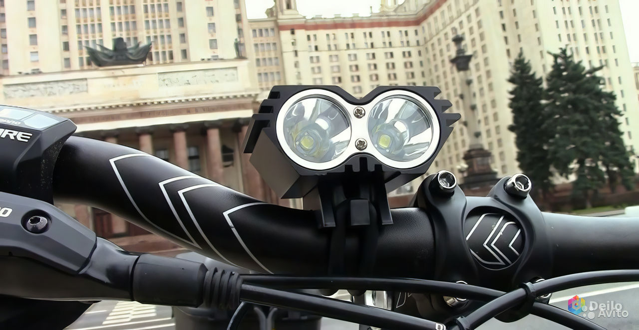 Фара велосипедная "Сова" 2*700lm cree XML-U2 Светодиод Cree XM-L2 (T6)без Элементов питания 18650 Св фото 4