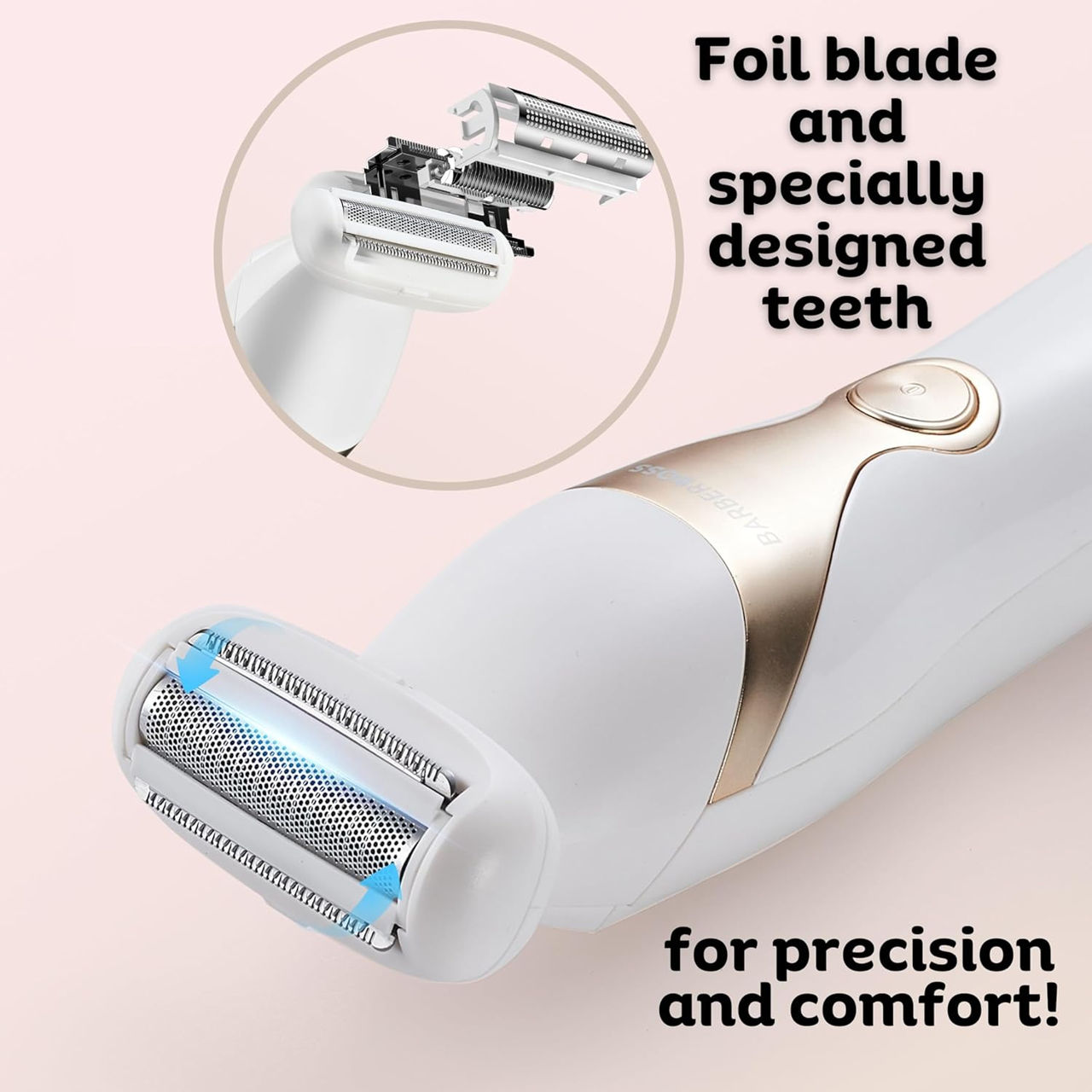 Aparat de ras electric pentru femei BarberBoss QR-8083 la umed si uscat.Cadou Perfect la sarbatori foto 1